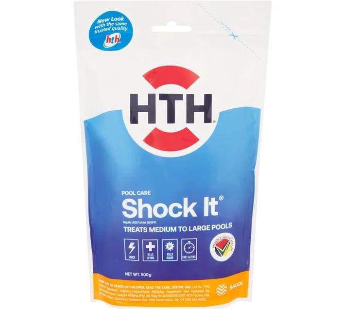 HTH Shock IT Fast-Acting Pool Treatment for Germ and Algae Elimination 500g