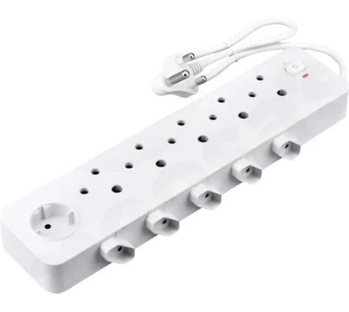 Safy Multiplug 11-Way - With 11 Outlets Power Plug (White)