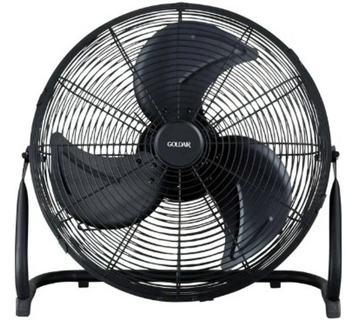 Goldair High Velocity 46CM A++ 460 mm Floor Fan (Black)